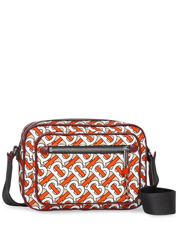 Burberry Monogram Print And Leather Crossbody Bag - Neutrals