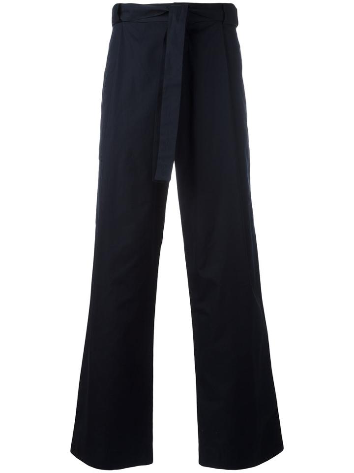 Maison Flaneur Wide-leg Trousers, Men's, Size: 48, Blue, Cotton