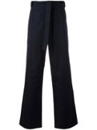 Maison Flaneur Wide-leg Trousers, Men's, Size: 48, Blue, Cotton
