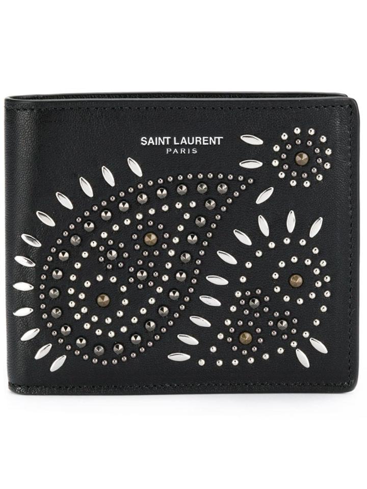Saint Laurent Embellished Paisley Wallet - Black