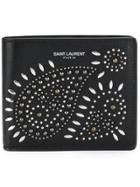 Saint Laurent Embellished Paisley Wallet - Black