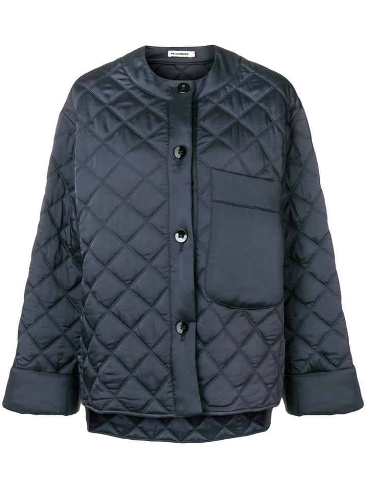 Jil Sander Quilted Bomber Jacket - Blue