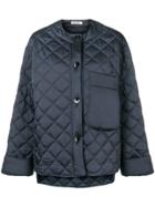 Jil Sander Quilted Bomber Jacket - Blue