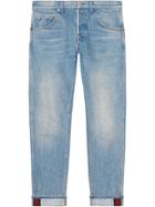Gucci Tapered Denim Pant With Web - Unavailable