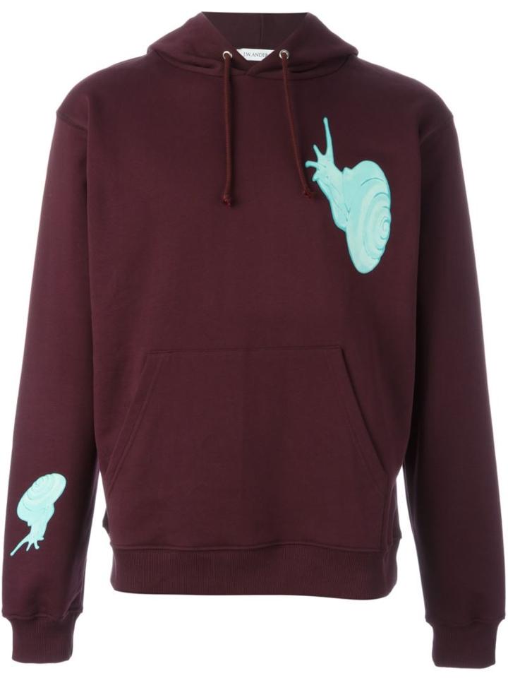 J.w. Anderson Snail Print Hoodie, Men's, Size: S, Pink/purple, Cotton