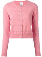 Barrie Classic Buttoned Cardigan, Women's, Size: Medium, Pink/purple, Cashmere