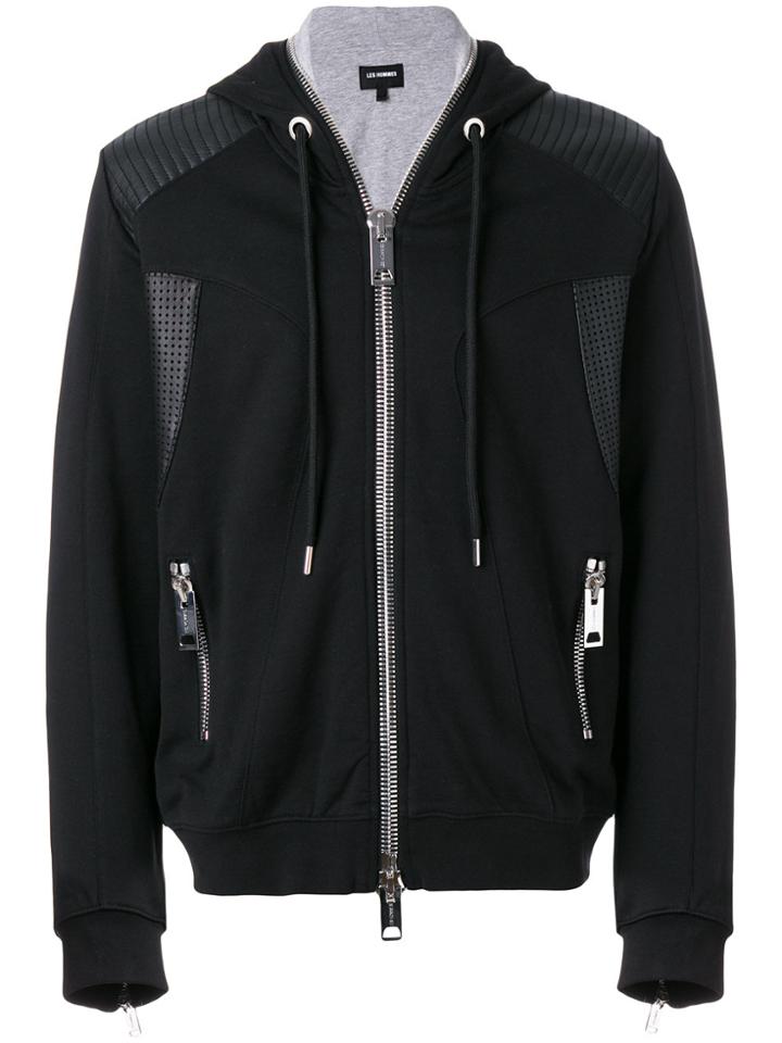 Les Hommes Zipped Hoodie - Black
