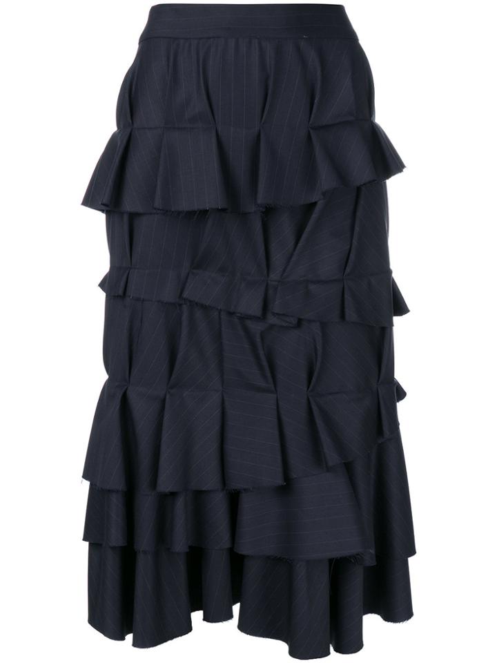 Erika Cavallini Ruffled Midi Skirt - Blue