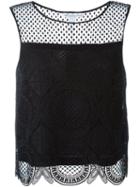 Diane Von Furstenberg Macramé Lace Top, Women's, Size: Small, Black, Polyester/cotton/nylon/silk