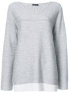 Atm Anthony Thomas Melillo Cashmere Blend Plated V- Neck Sweater -
