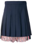 Thom Browne Lace Trim Bloomer Miniskirt - Blue