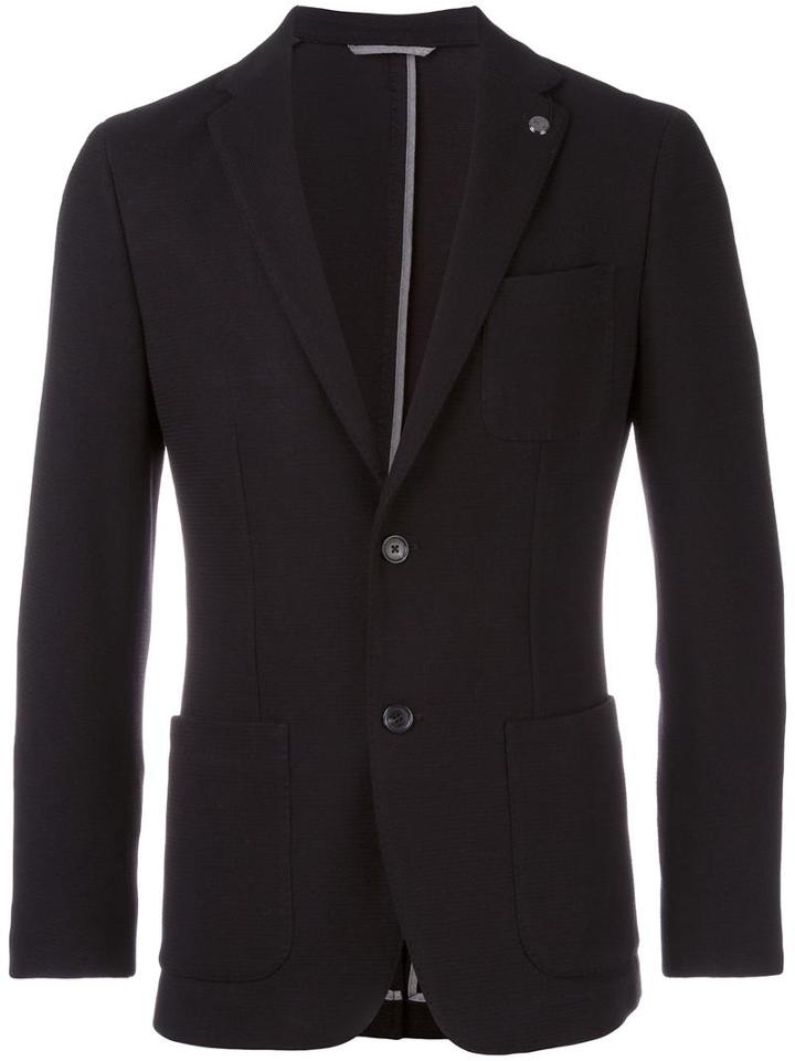 Michael Kors Button Front Blazer, Men's, Size: 38, Black, Cotton/polyester/viscose