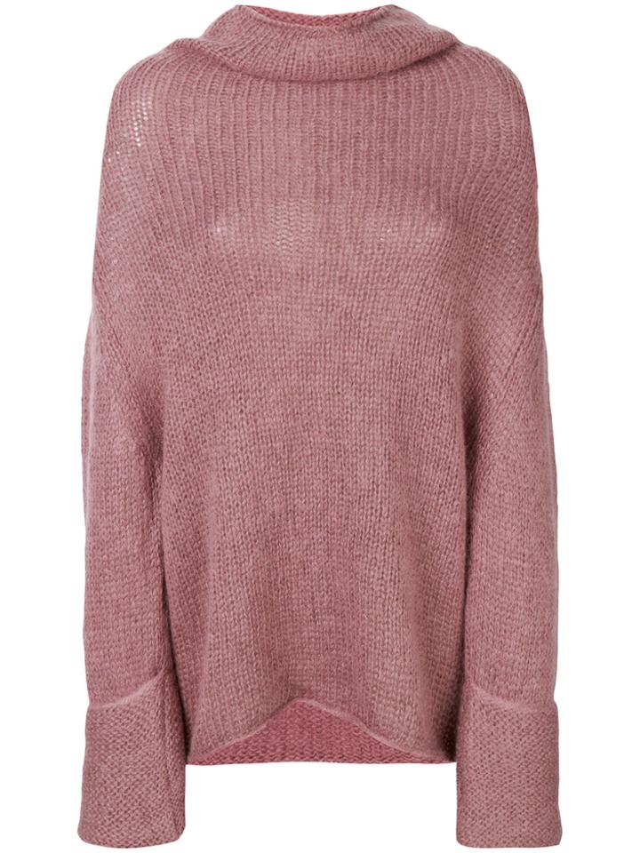 Semicouture Roll Neck Jumper - Pink & Purple