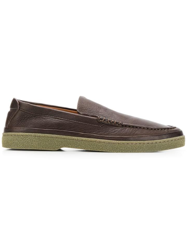 Ermenegildo Zegna Almond Toe Loafers - Brown