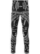 Ktz Church Print Leggings, Adult Unisex, Size: Small, Black, Spandex/elastane/cotton