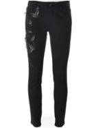 Ermanno Scervino Stretch Skinny Jeans, Women's, Size: 40, Black, Cotton/spandex/elastane/polyester
