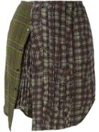 A.f.vandevorst Multi Patterned Mini Skirt, Women's, Size: 38, Green, Wool/virgin Wool