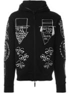 Haculla Embroidered Doodles Zip Hoodie