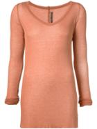 Rick Owens Lilies - Sheer Knitted Top - Women - Cotton/polyamide/viscose - 44, Yellow/orange, Cotton/polyamide/viscose