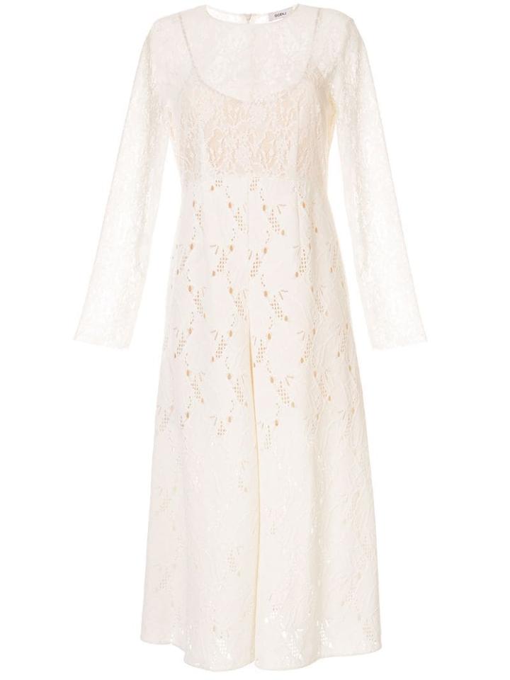 Goen.j Flared Lace Dress - White