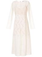Goen.j Flared Lace Dress - White