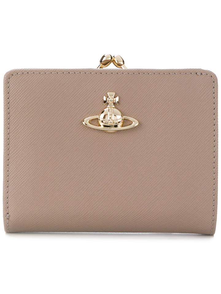 Vivienne Westwood Logo Embellished Purse Wallet - Nude & Neutrals