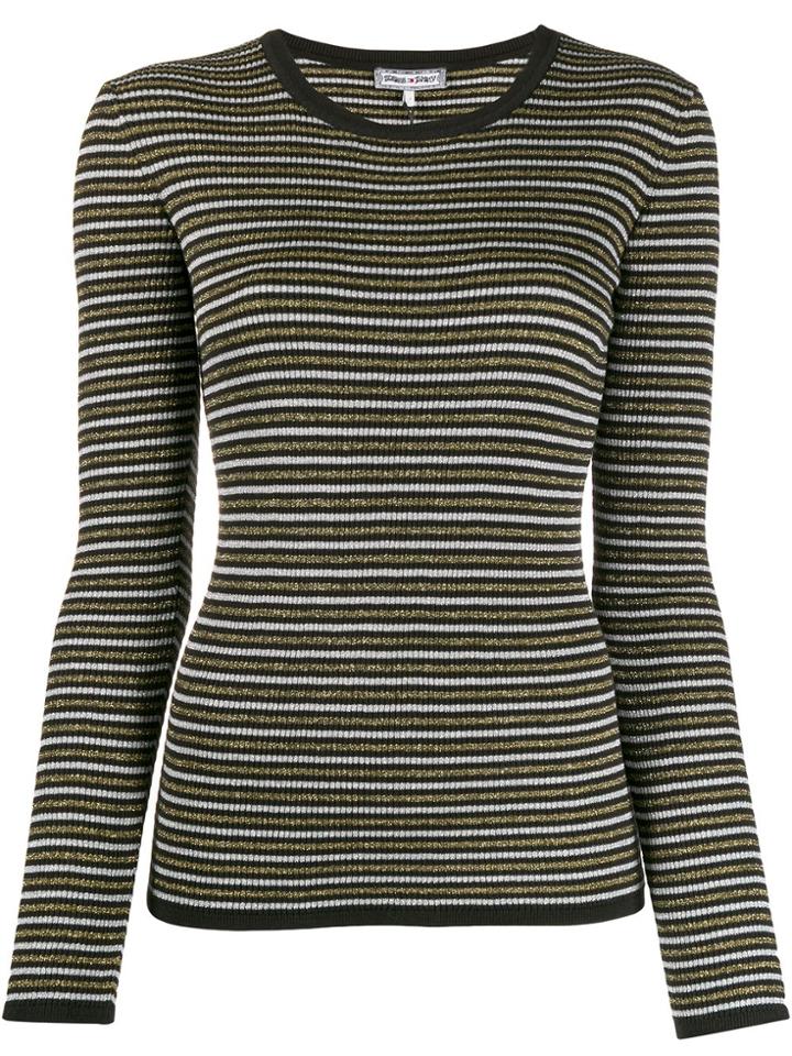 Tommy Hilfiger Tommy X Zendaya Glittery Stripe Knitted Top - Black