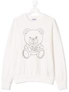 Moschino Kids Teen Toy Teddy Print Sweatshirt - White