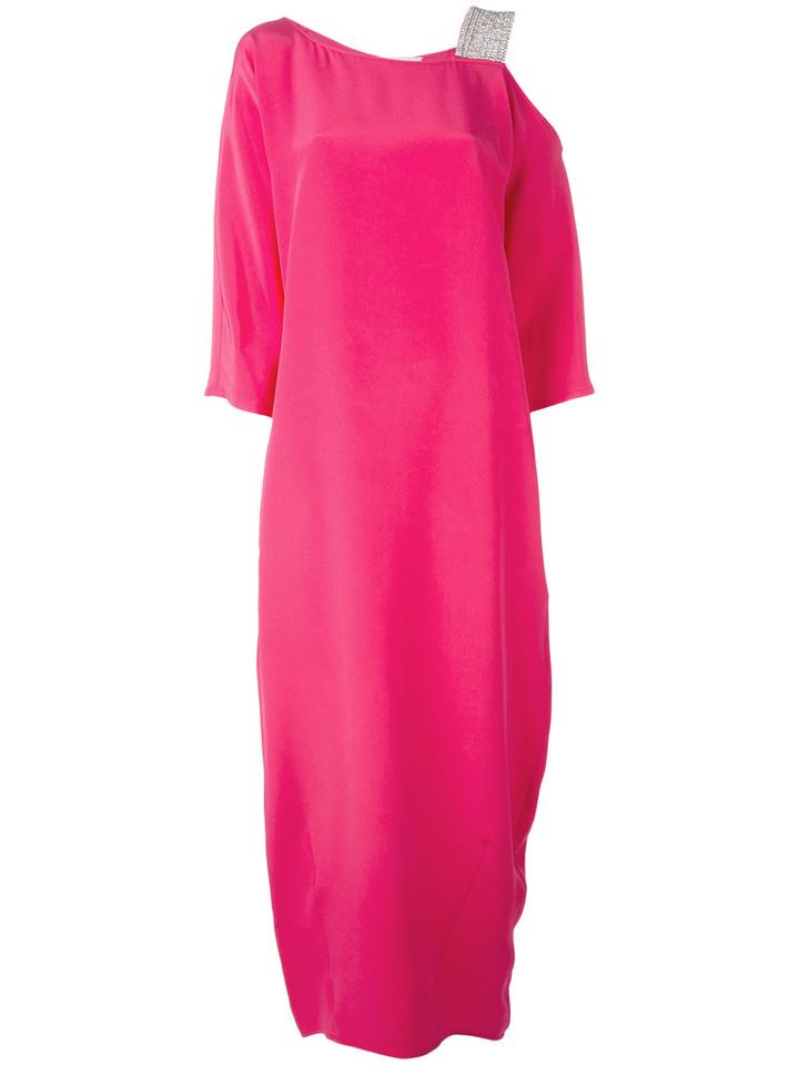 Embellished Strap Maxi Dress - Women - Silk - 44, Pink/purple, Silk, Gianluca Capannolo