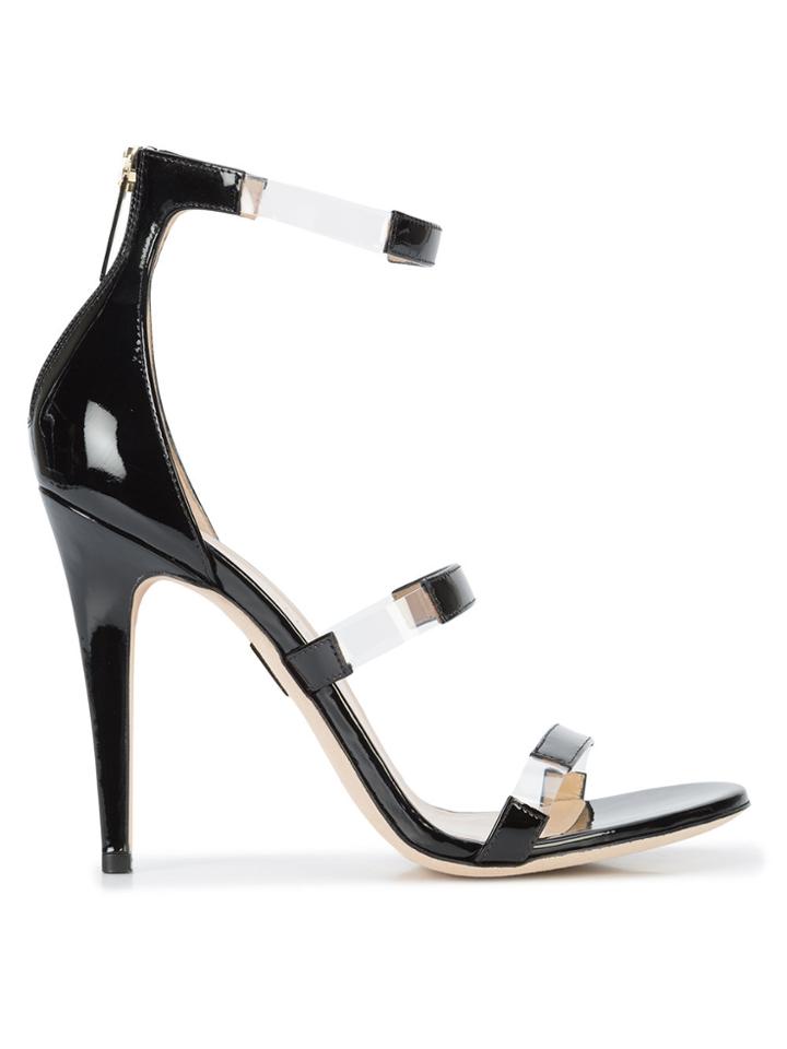 Tamara Mellon Strappy Round Toe Stilettos - Black