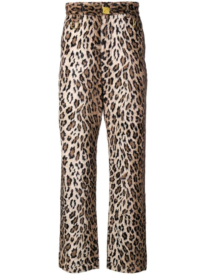 Martine Rose Leopard Print Trousers - Black