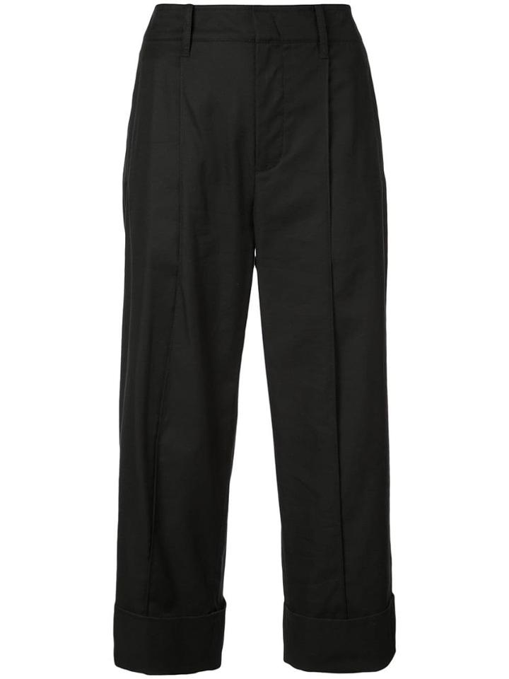 Vince High-waisted Cropped Trousers - Black