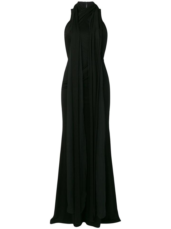 Givenchy Draped Halter Neck Gown - Black