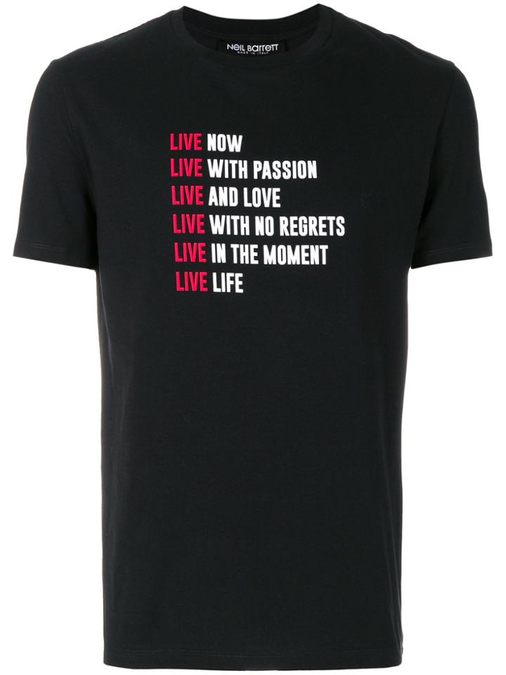 Neil Barrett Slogan Print T-shirt - Black
