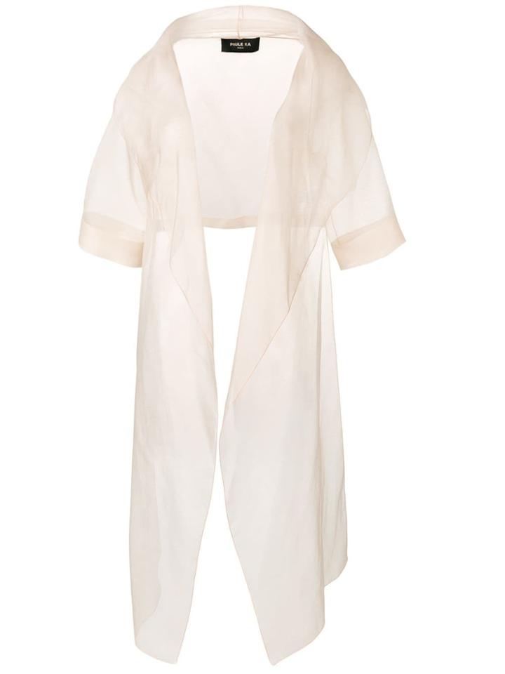 Paule Ka Sheer Midi Jacket - Neutrals