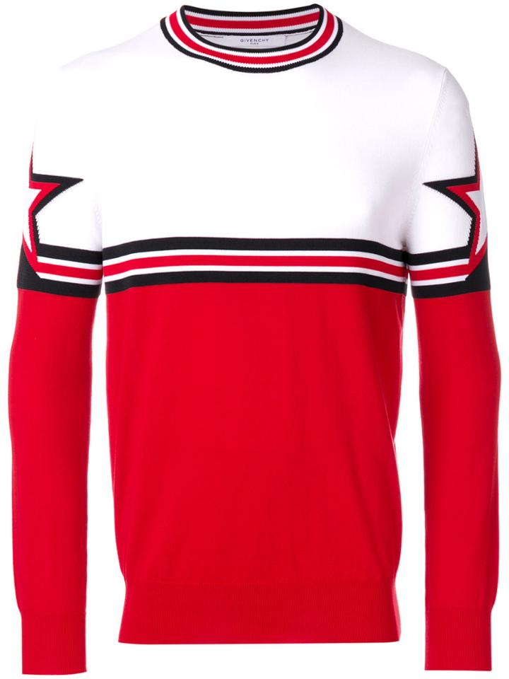 Givenchy Two-tone Jacquard Jumper - Red