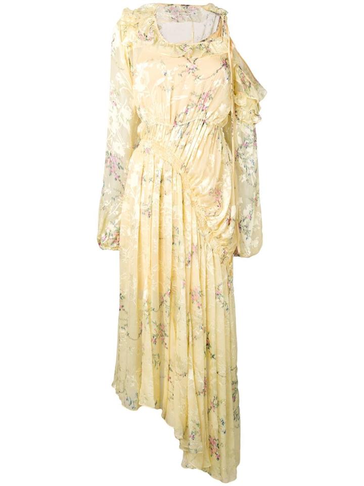 Preen By Thornton Bregazzi Asymmetric Off The Shoulder Dress - Yellow