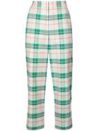 Tibi Hani Plaid Tailored Trousers - Green