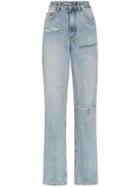Ksubi X Kendall Jenner Ripped Straight-leg Jeans - Blue