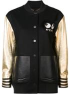 Fendi Bag Bugs Varsity Jacket, Women's, Size: 40, Black, Virgin Wool/cashmere/spandex/elastane/crystal
