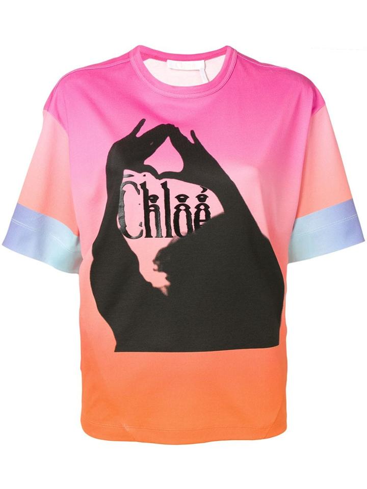 Chloé Colour Block T-shirt - Pink