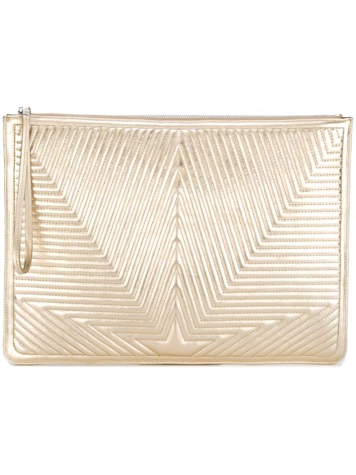 Golden Goose Deluxe Brand Oversized Stitched Star Clutch, Women's, Grey
