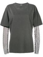 Dries Van Noten Hiar Layered Net T-shirt, Women's, Size: Large, Black, Cotton/polyester