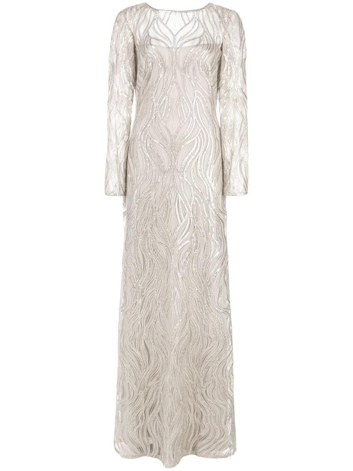 Tadashi Shoji Embroidered Maxi Dress - Neutrals