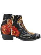 P.a.r.o.s.h. Embroidered Appliqués Ankle Boots - Multicolour