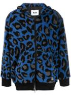 Msgm Animal Print Fleece Jacket - Blue