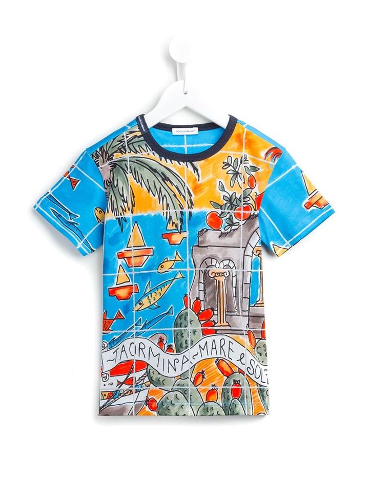 Dolce & Gabbana Kids Carretto Siciliano T-shirt