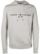 Tommy Hilfiger Logo-embroidered Hoodie - Grey