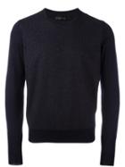 Corneliani Pinstripe Knitted Sweater, Men's, Size: 52, Blue, Merino/virgin Wool/cotton