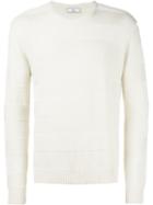 Ami Alexandre Mattiussi Tonal Stripe Crew Neck Sweater, Men's, Size: Small, Nude/neutrals, Cotton